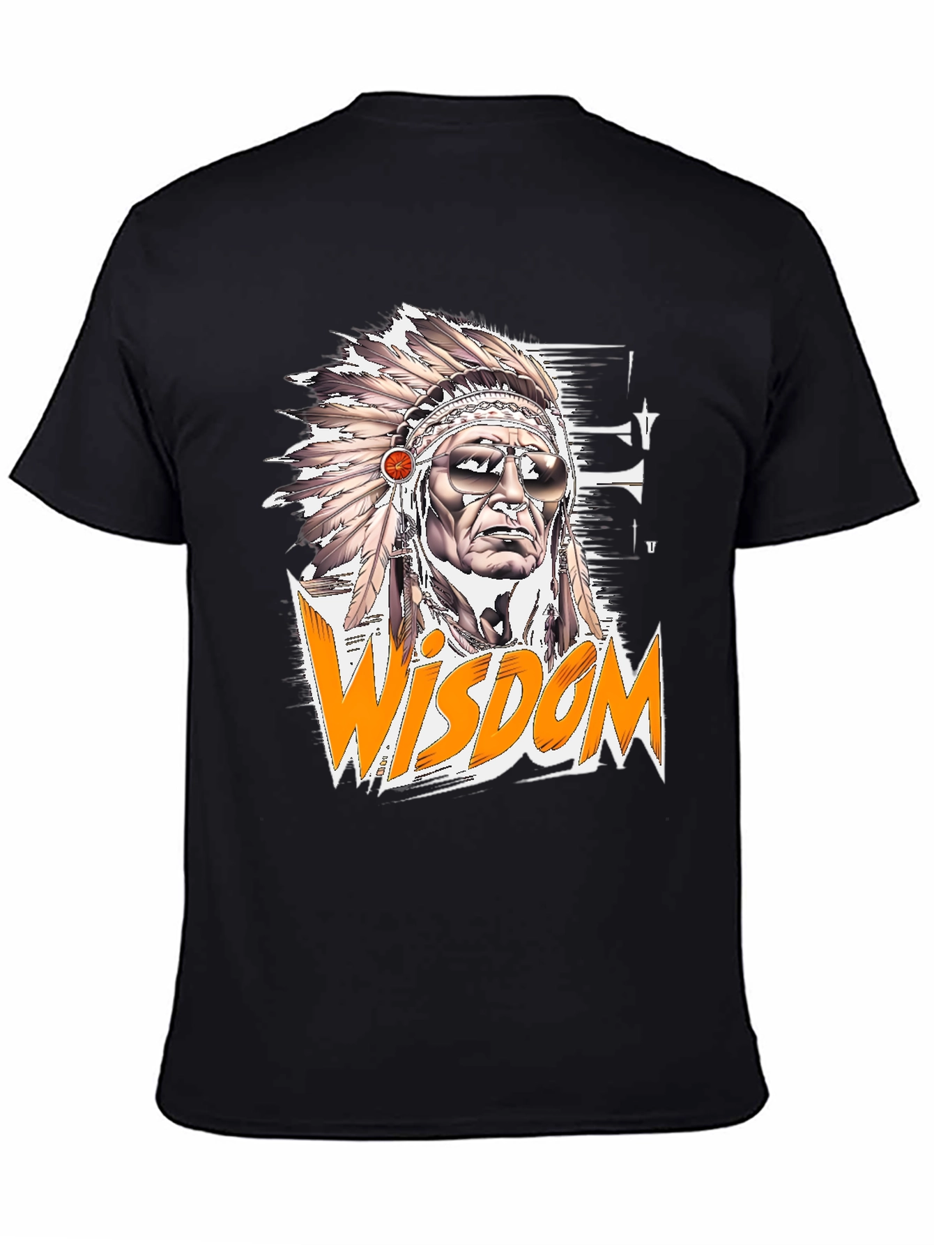 Wisdom Graphic Tee - Native American Headdress Design
