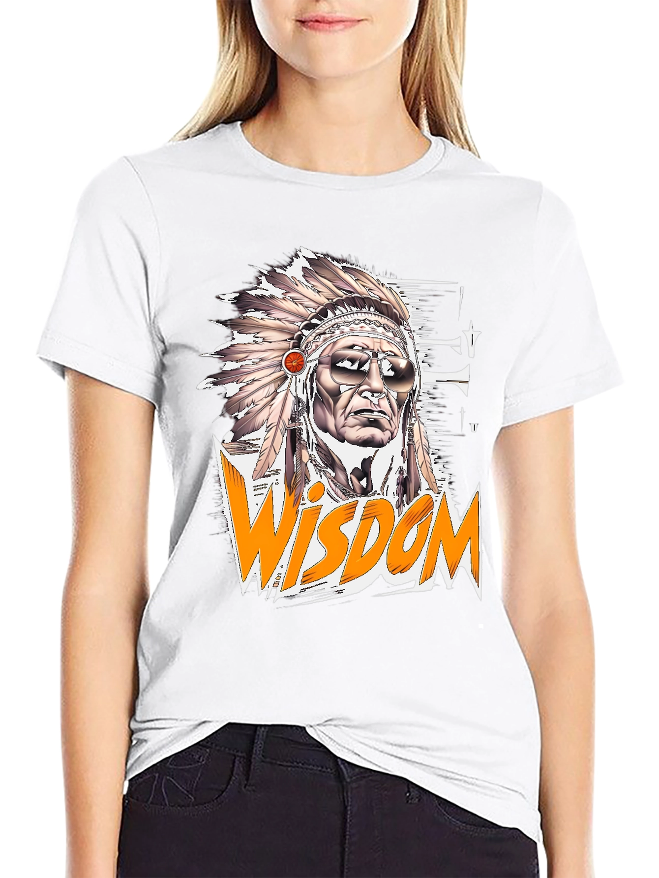 Wisdom Graphic Tee - Native American Headdress Design