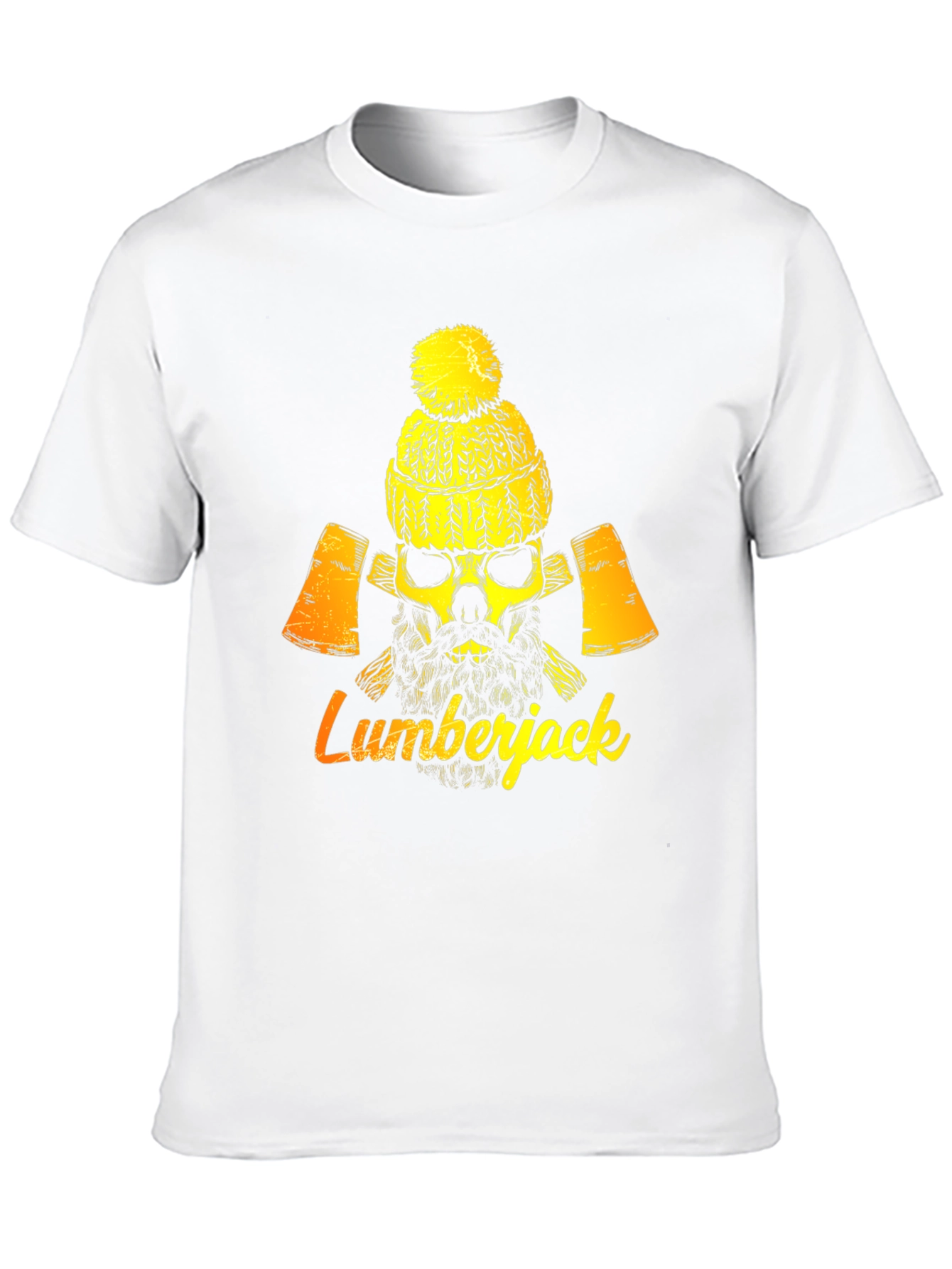 Lumberjack Skull Graphic Tee - Black Cotton Blend