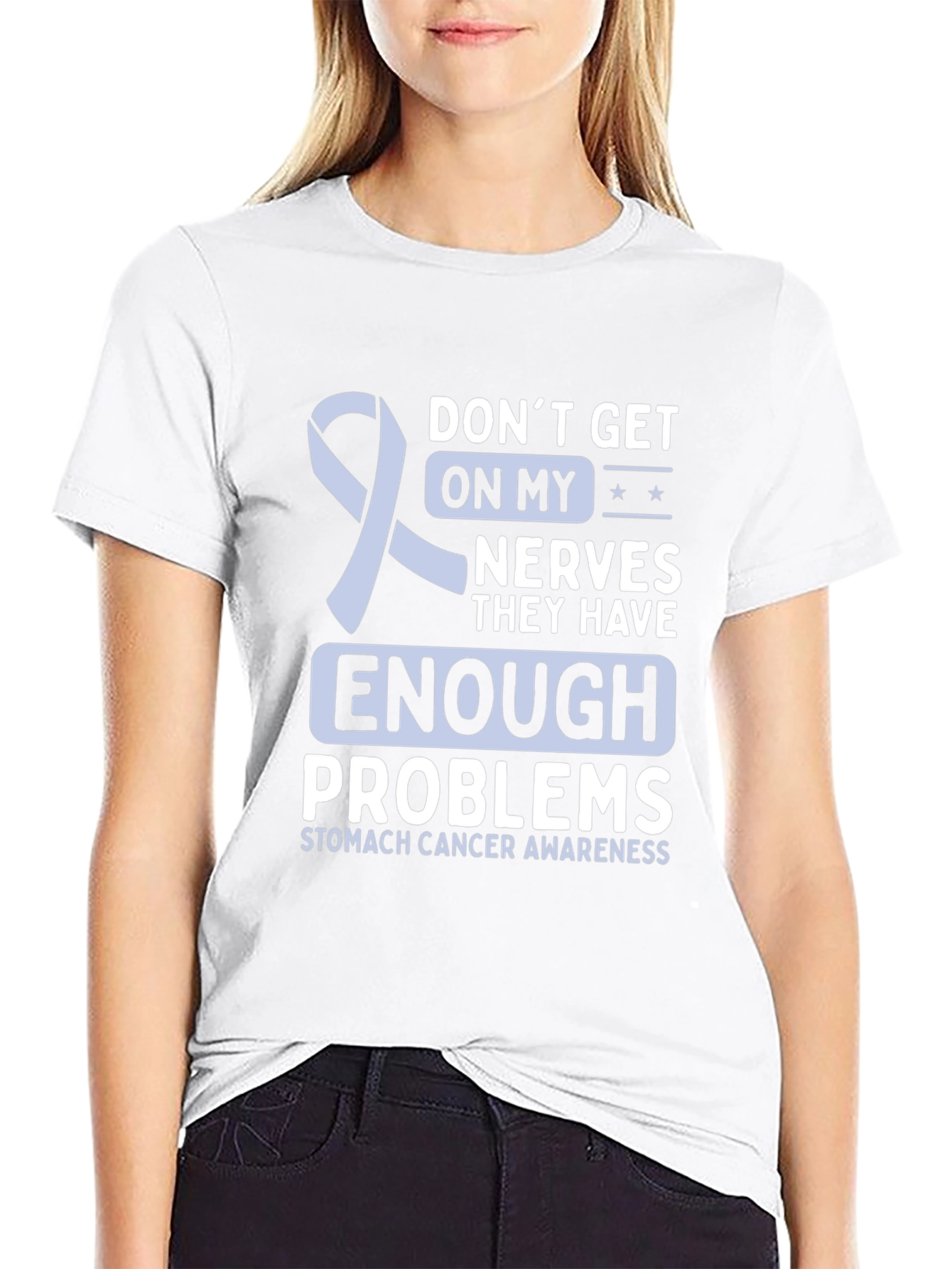 Stomach Cancer Awareness Ribbon Graphic T-Shirt