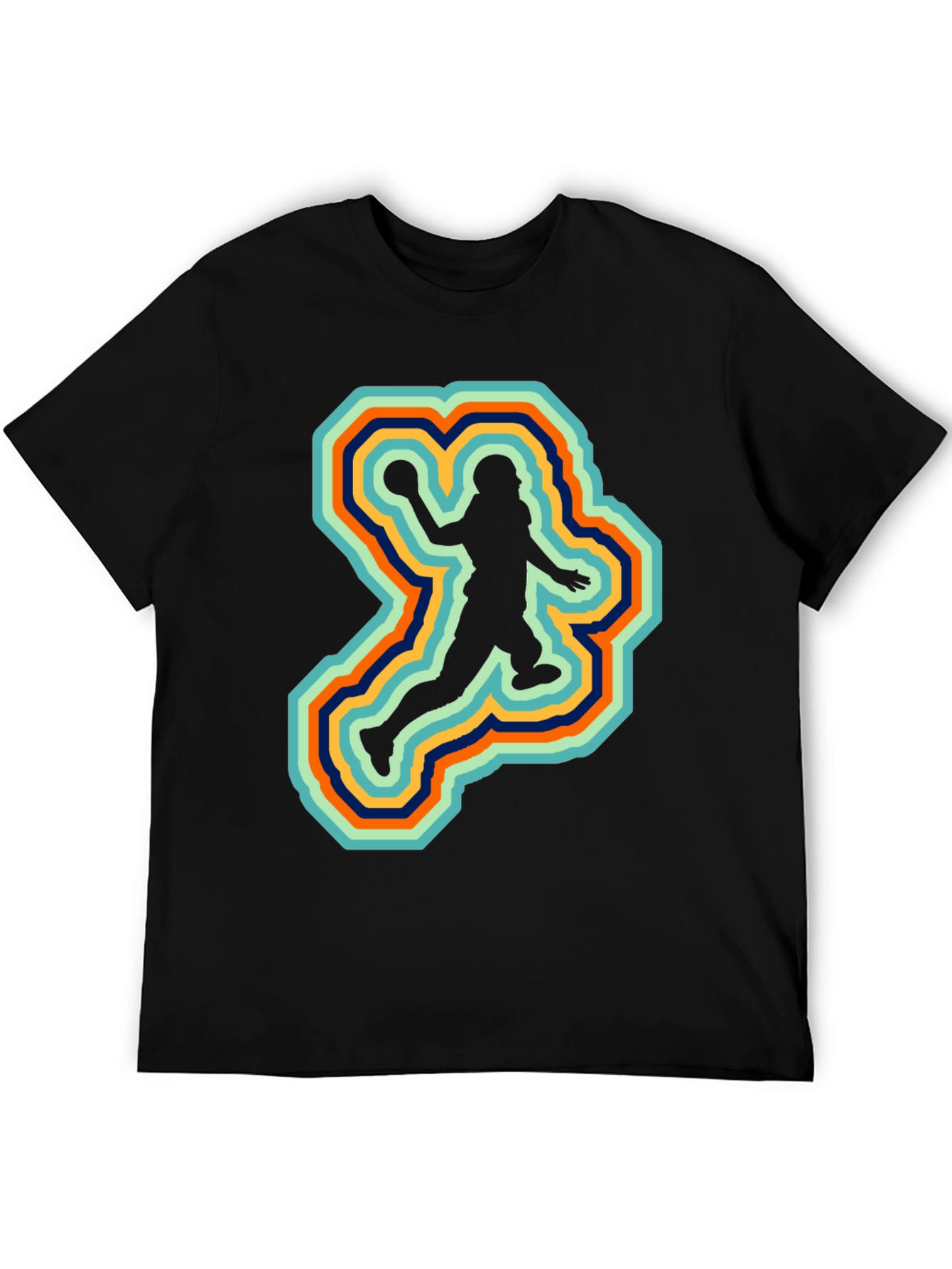 Retro Football Player Silhouette Graphic Tee