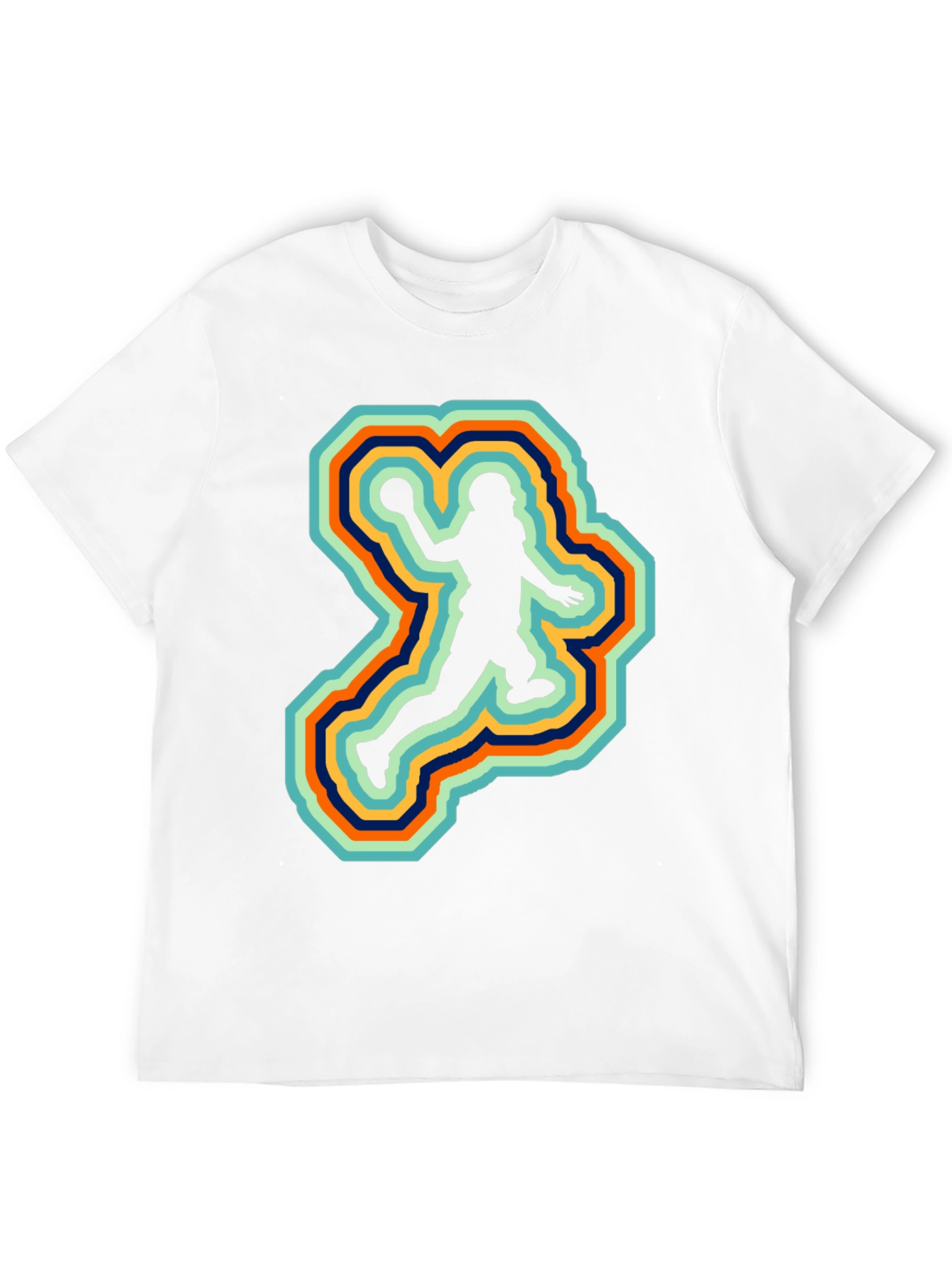 Retro Football Player Silhouette Graphic Tee