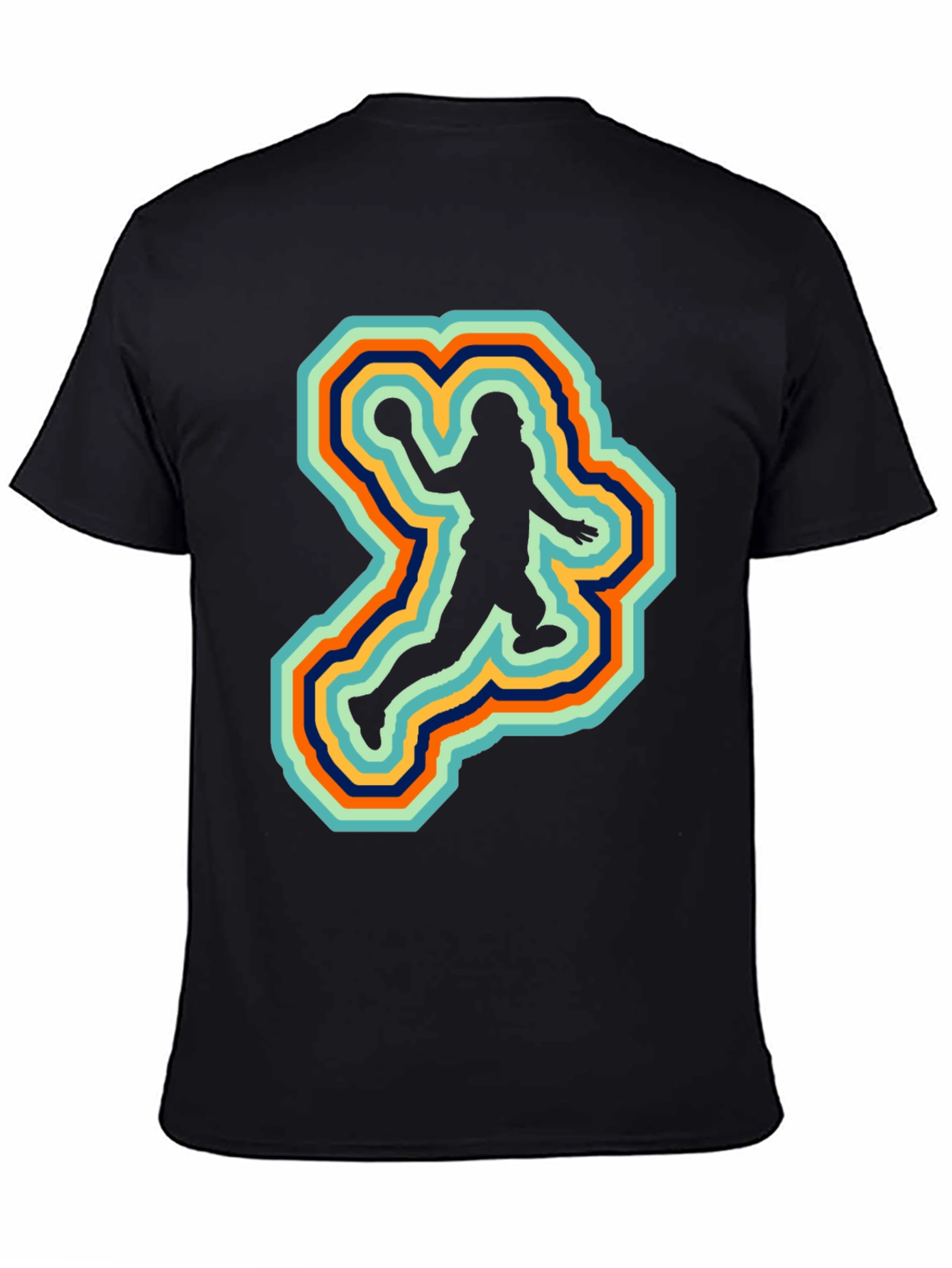 Retro Football Player Silhouette Graphic Tee