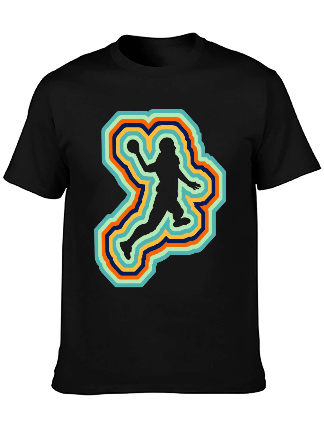 Retro Football Player Silhouette Graphic Tee