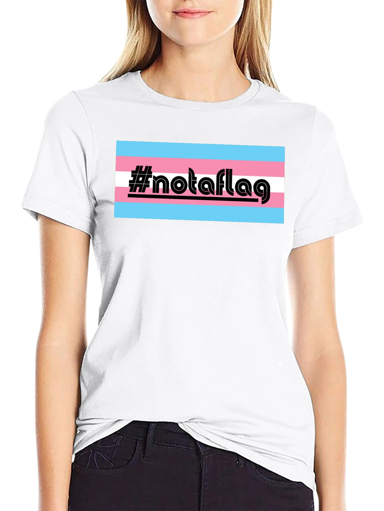 Transgender Pride #notaflag Black T-Shirt