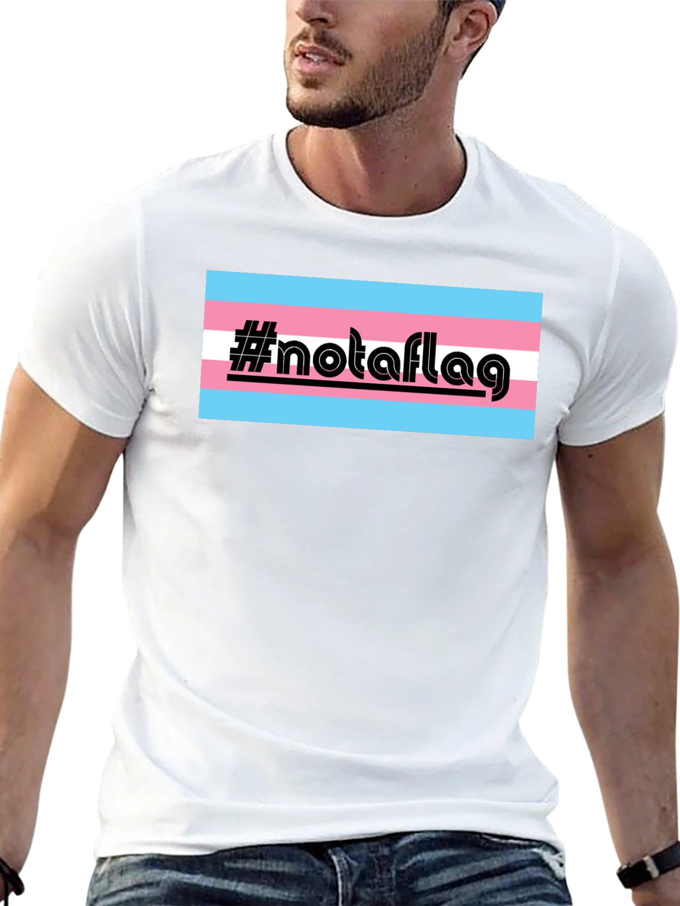 Transgender Pride #notaflag Black T-Shirt
