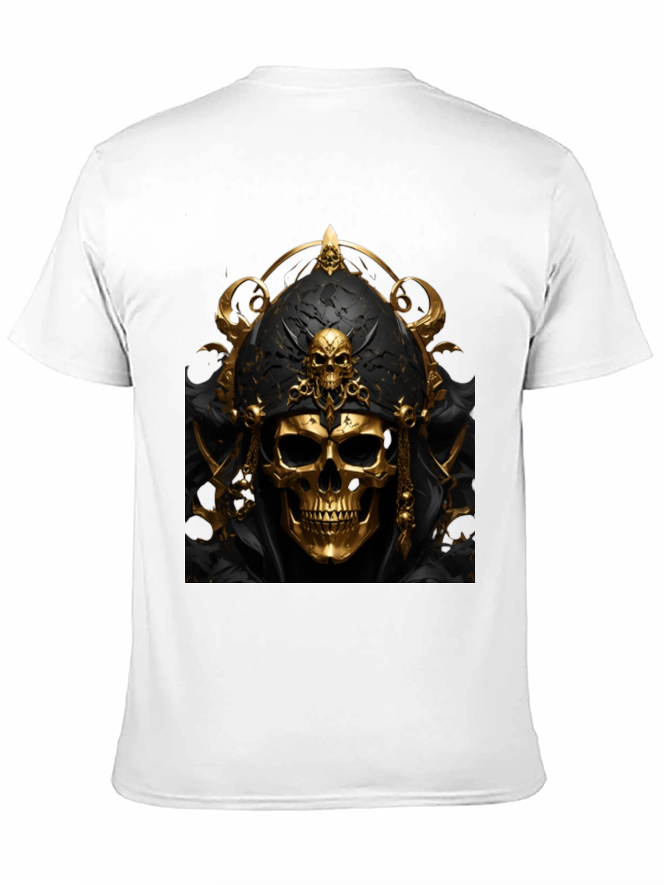 Golden Skull Graphic Black T-Shirt