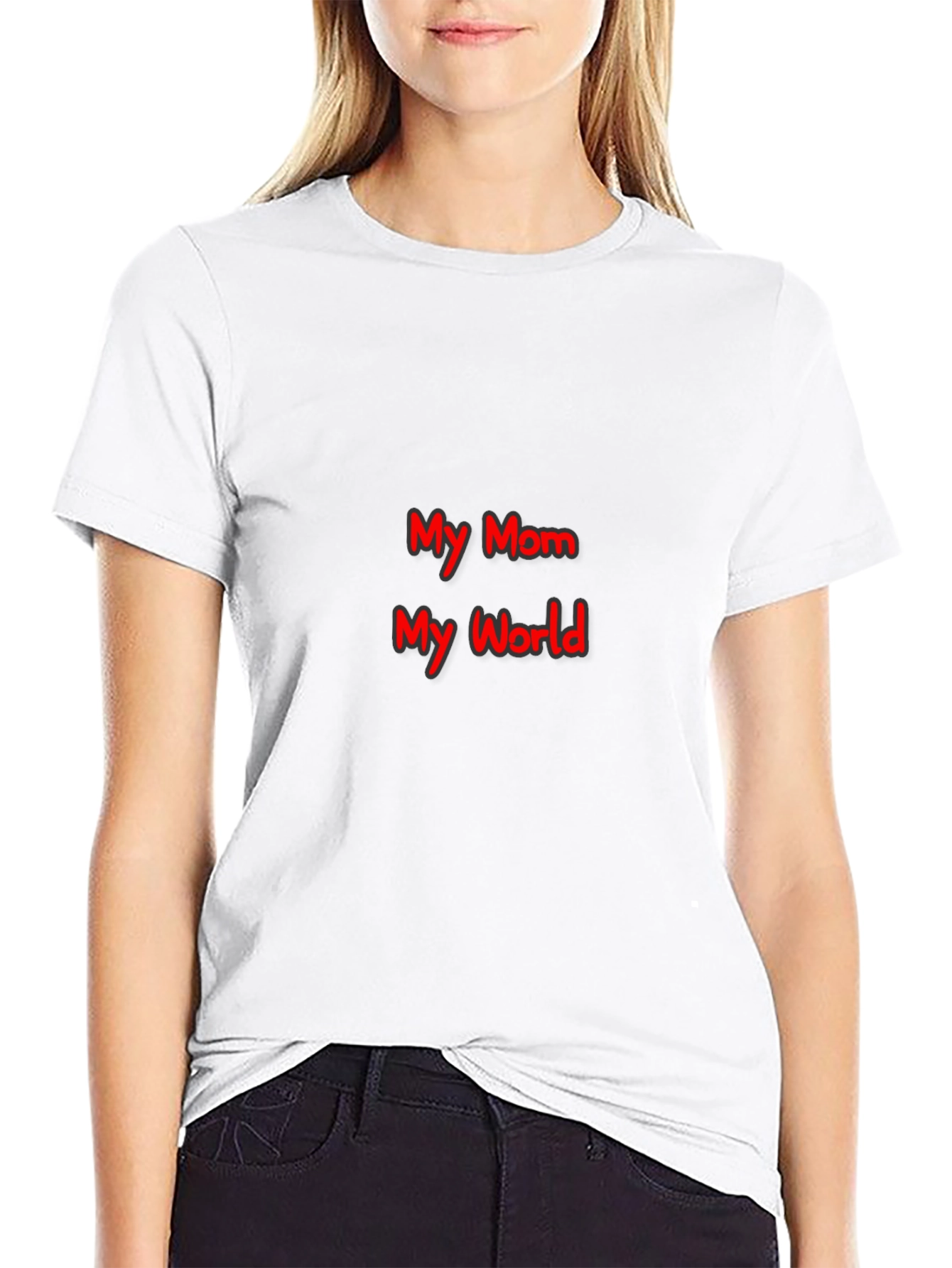 My Mom My World Graphic T-Shirt - Black