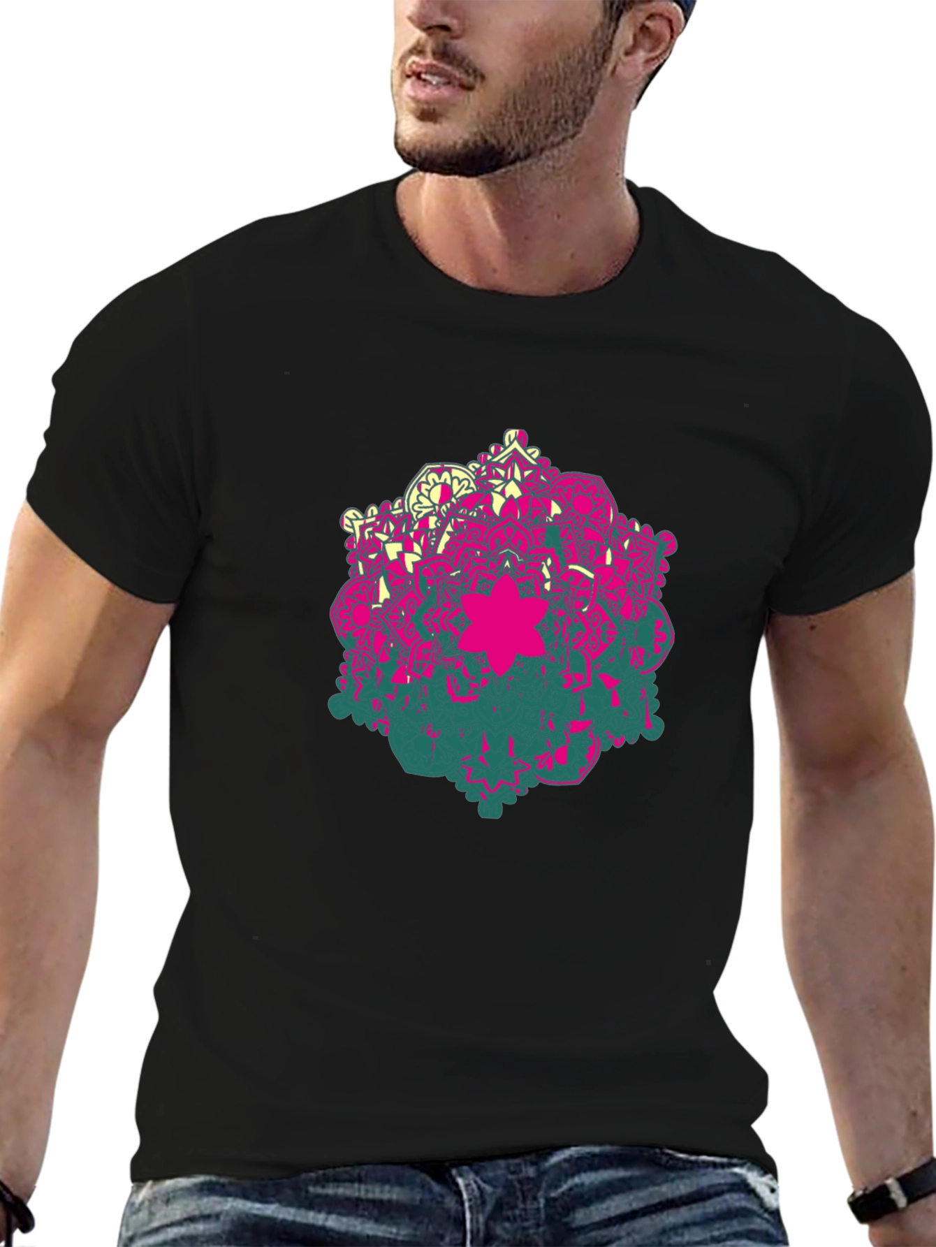 Geometric Mandala Graphic Print T-Shirt