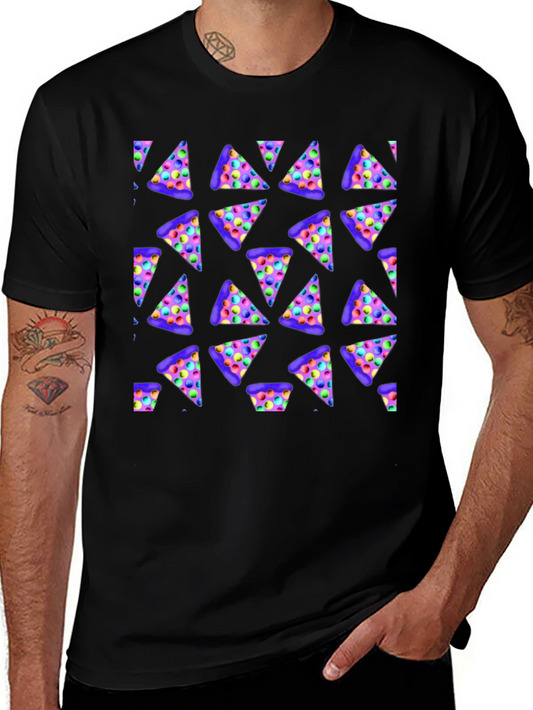 Novelty Pizza Print T-Shirt