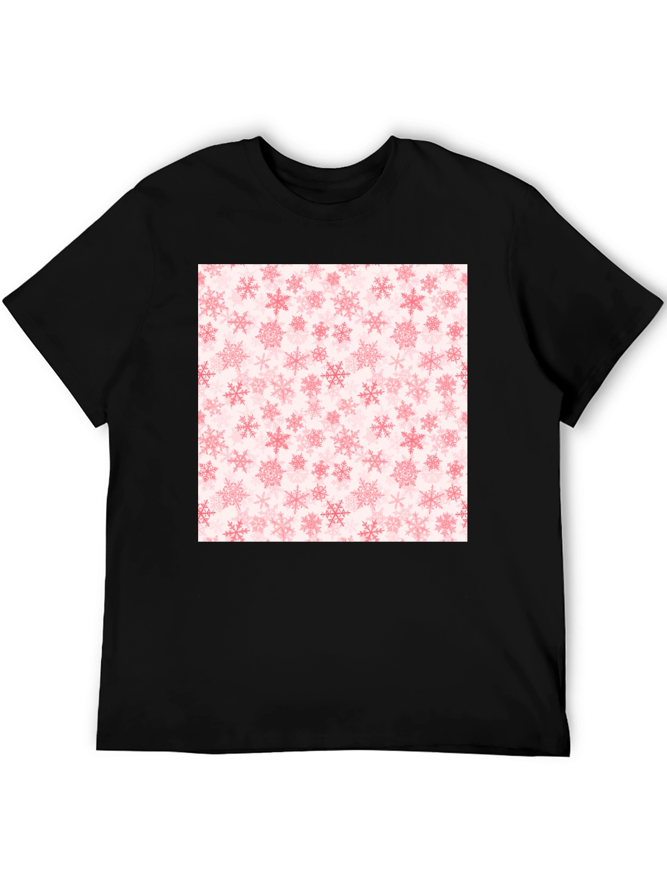 Snowflake Pattern Black Tee