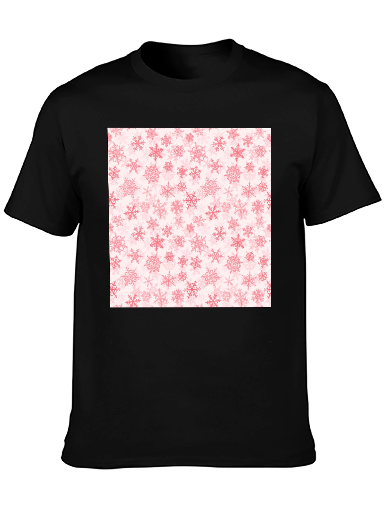 Snowflake Pattern Black Tee