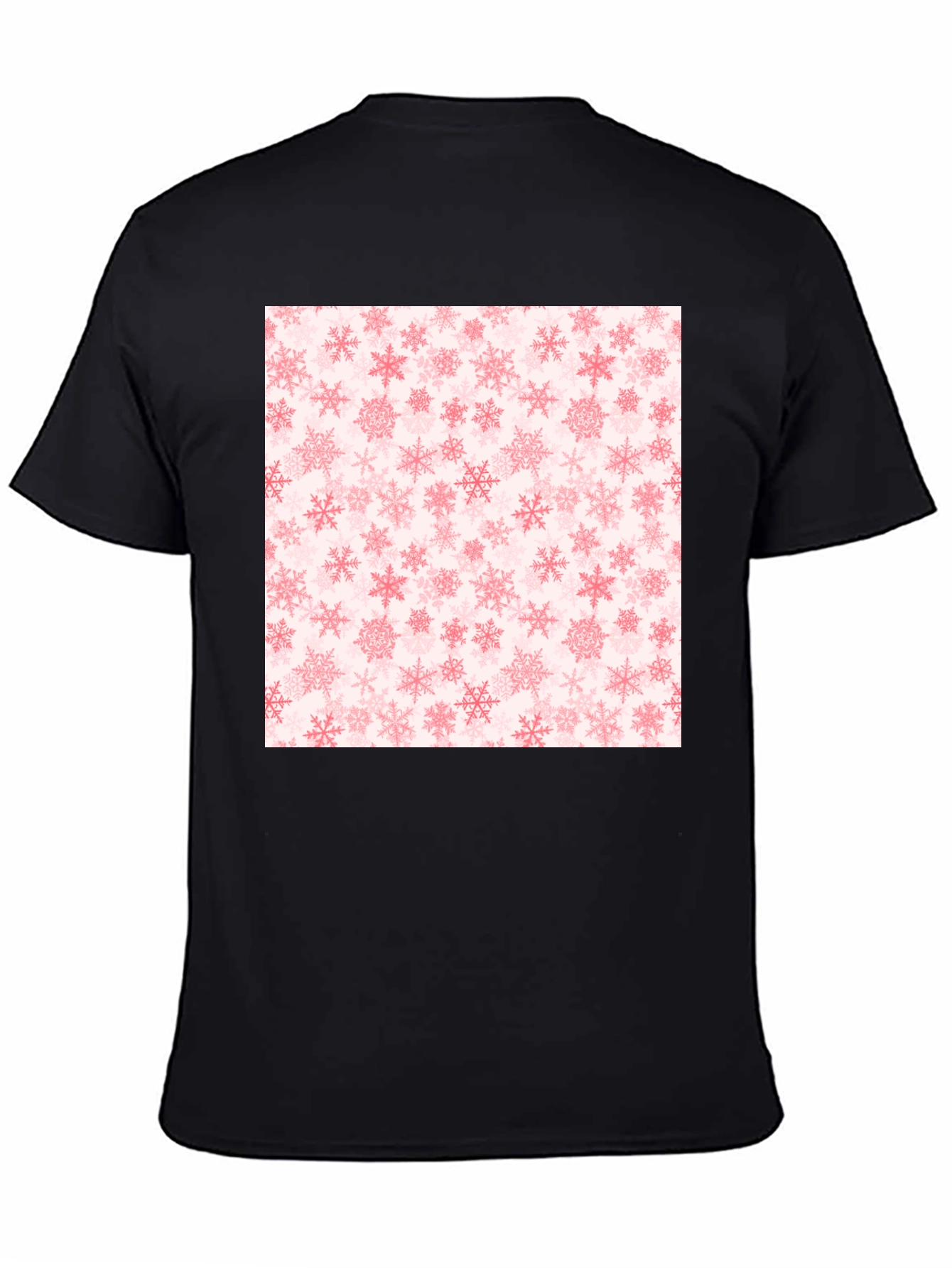Snowflake Pattern Black Tee