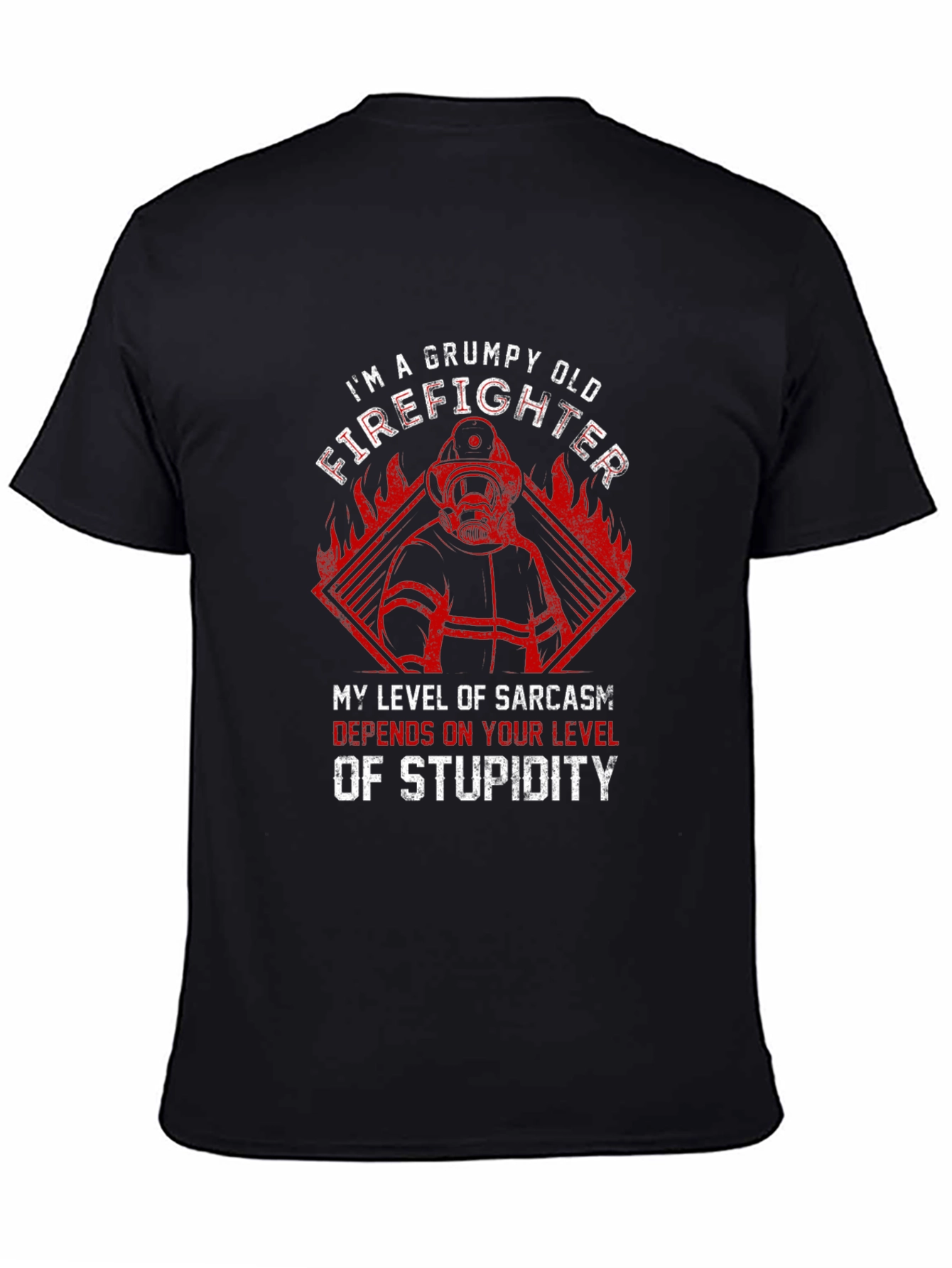 Grumpy Old Firefighter Graphic T-Shirt