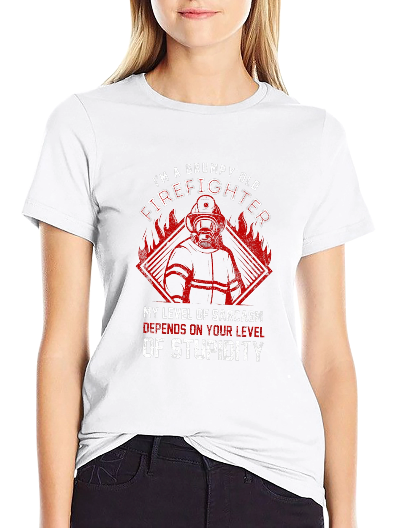 Grumpy Old Firefighter Graphic T-Shirt