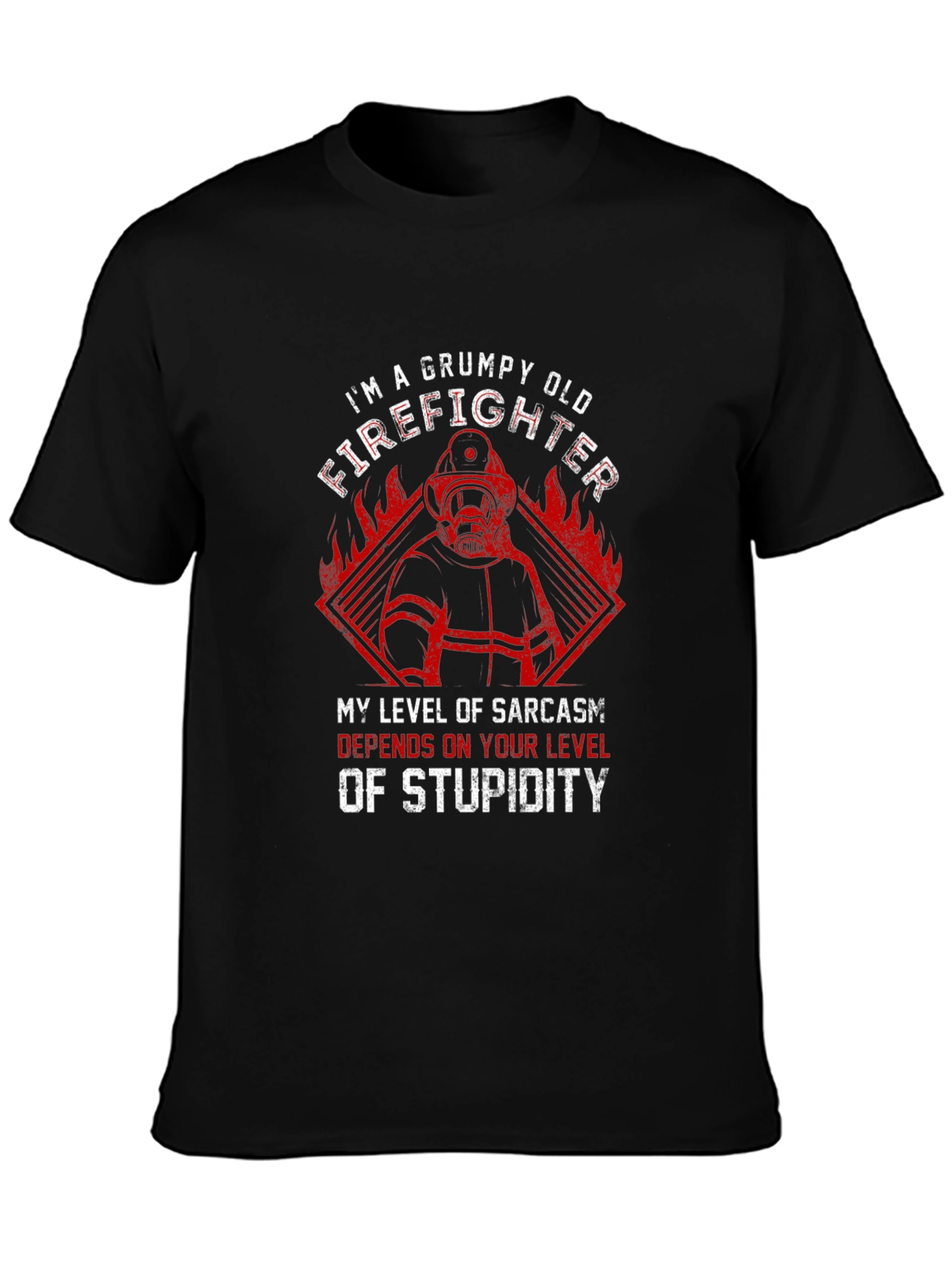 Grumpy Old Firefighter Graphic T-Shirt