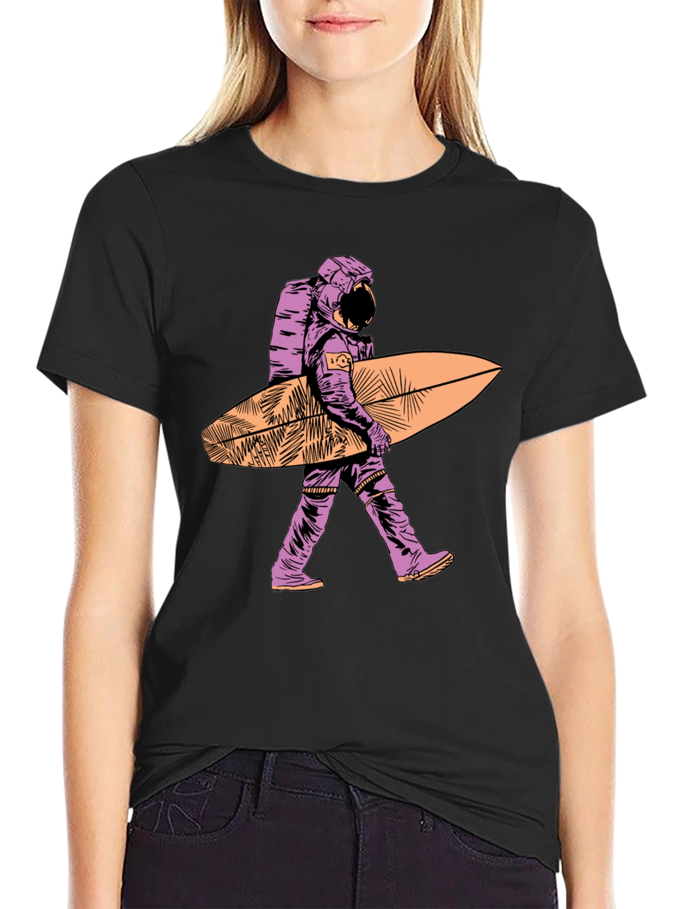 Surfing Astronaut T-Shirt - Unique Graphic Tee