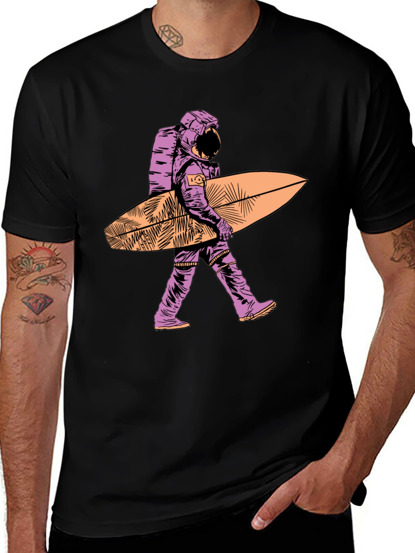 Surfing Astronaut T-Shirt - Unique Graphic Tee