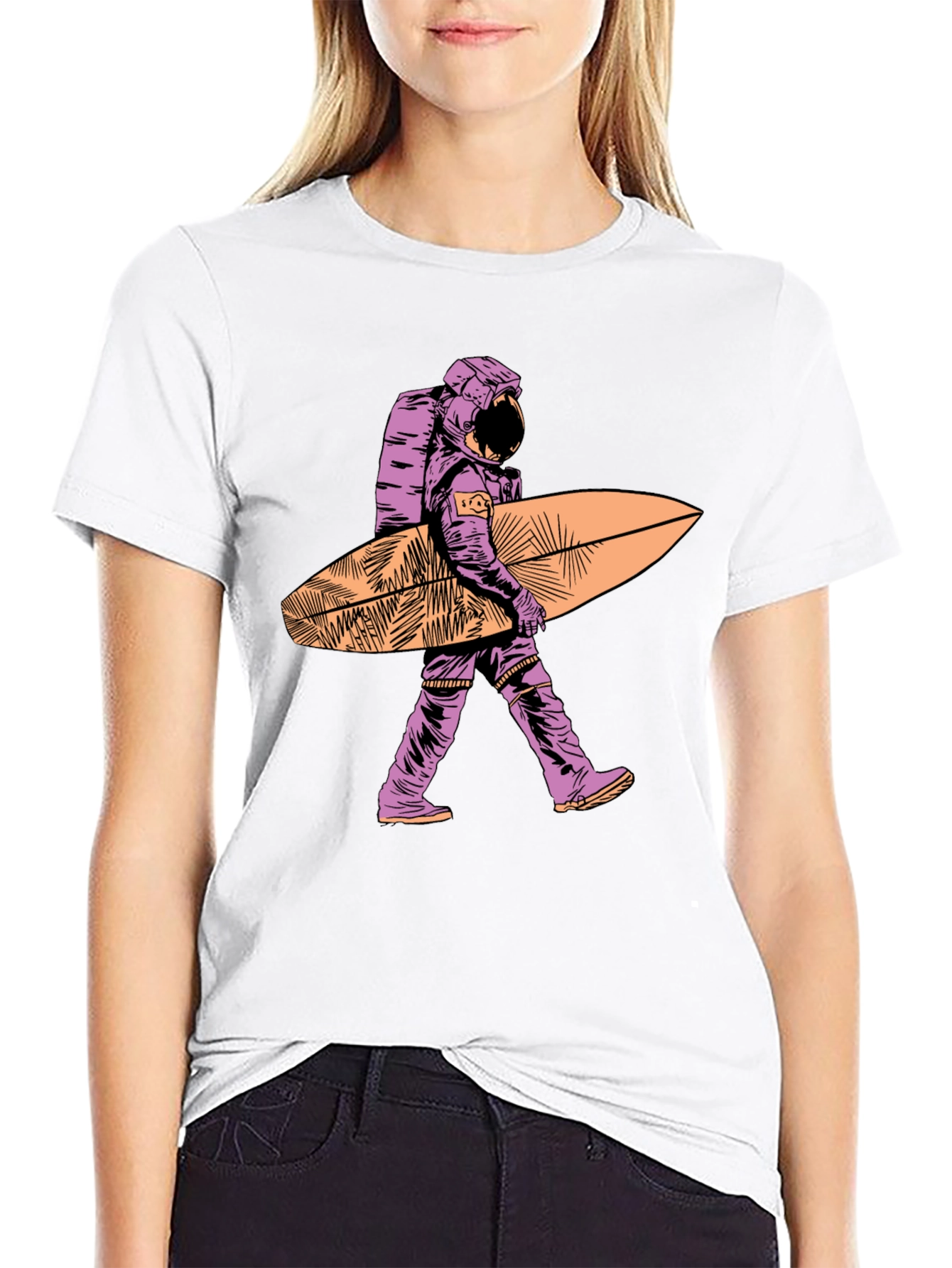Surfing Astronaut T-Shirt - Unique Graphic Tee