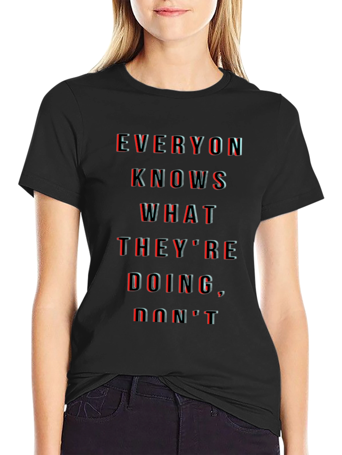 Everyone Knows T-Shirt - Black Crew Neck Tee
