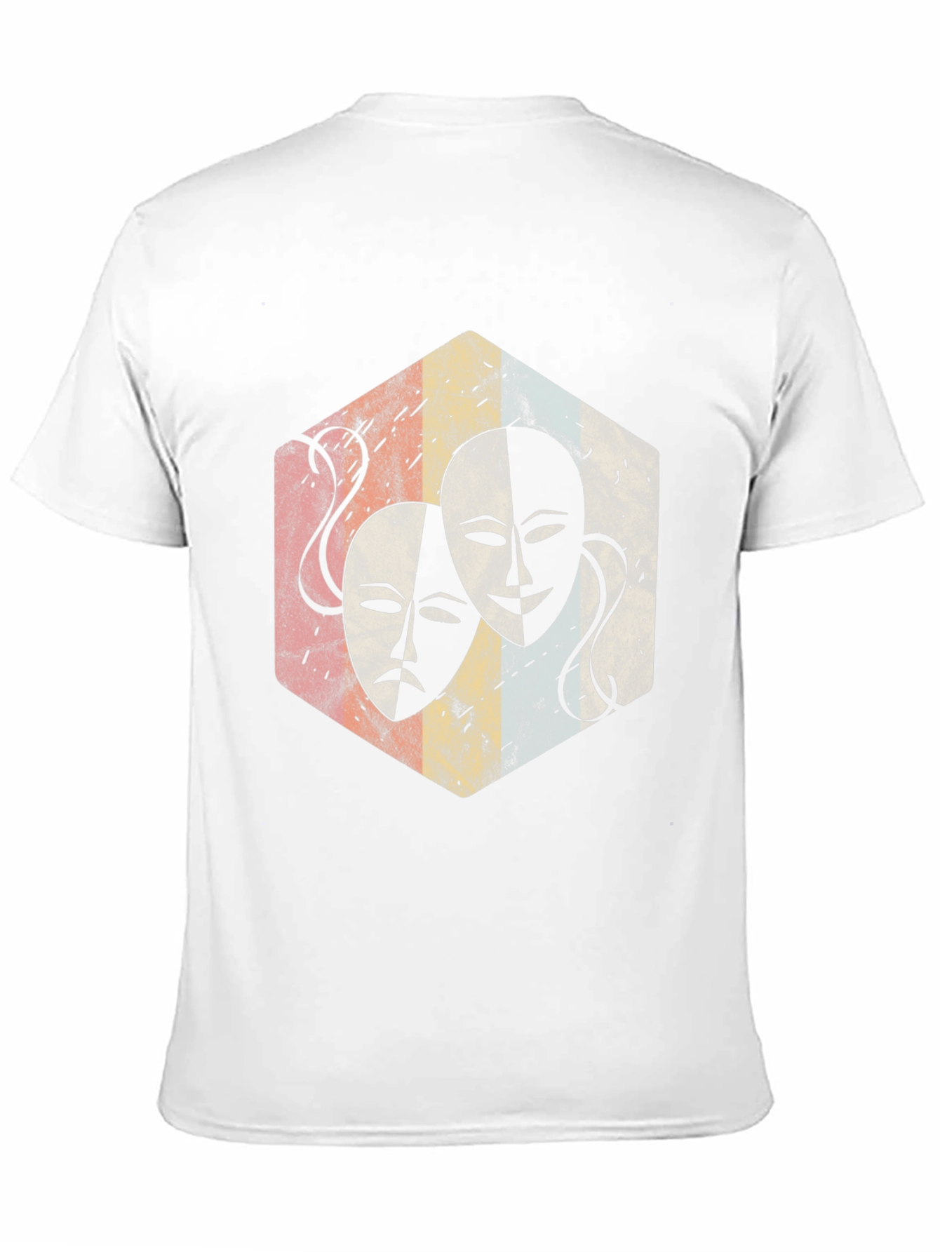 Drama Mask Graphic Tee - Retro Theater Lover Shirt