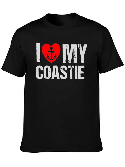 I Heart My Coastie T-Shirt - Black Cotton Graphic Tee