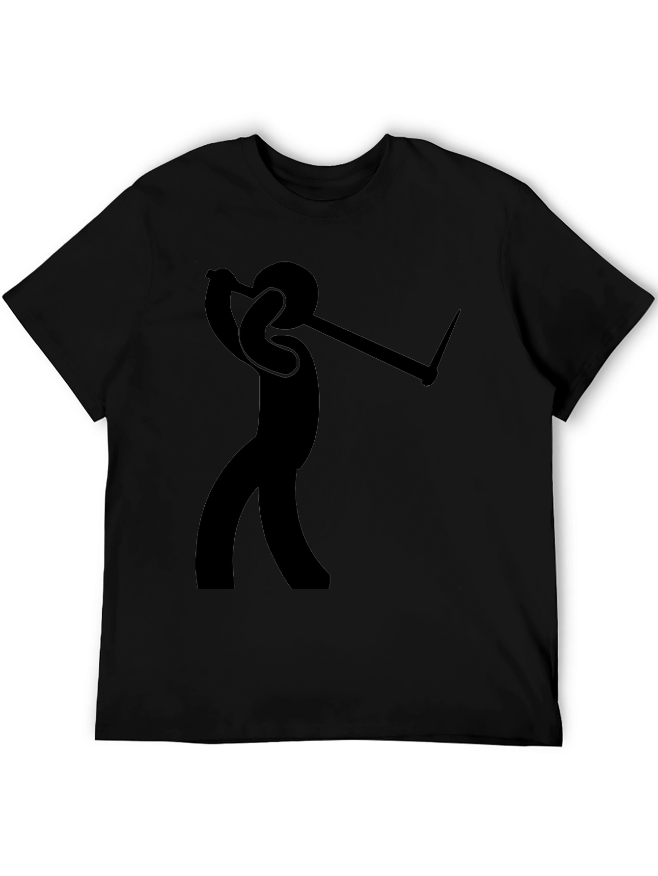 Silhouette Golfer Black T-Shirt