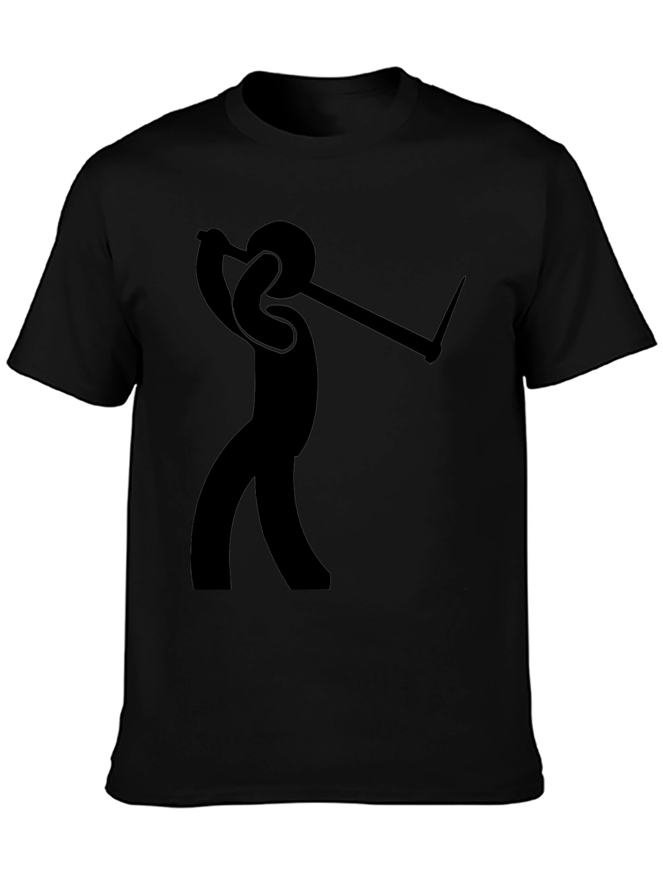 Silhouette Golfer Black T-Shirt