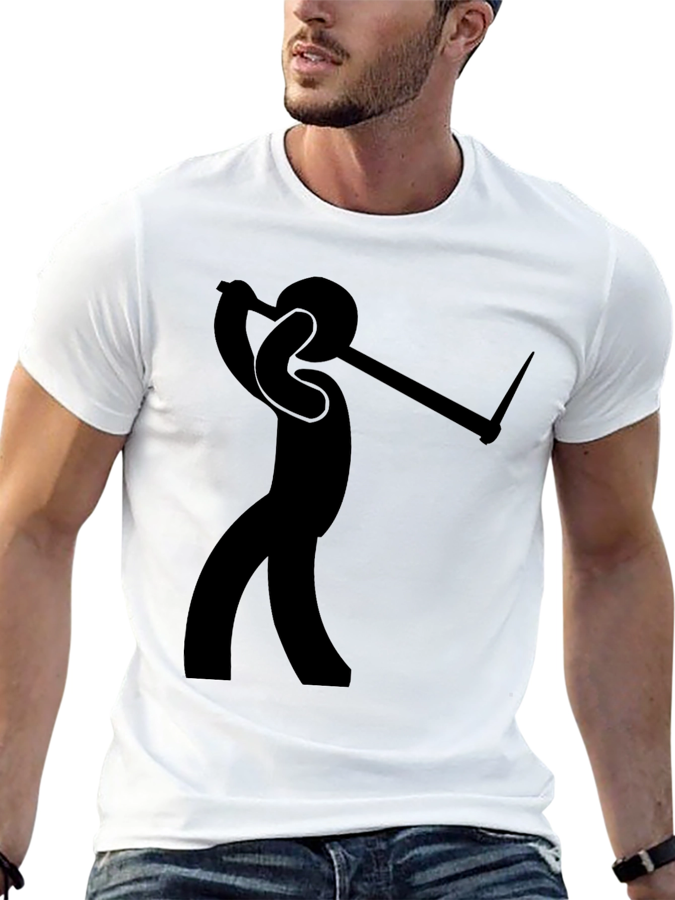 Silhouette Golfer Black T-Shirt