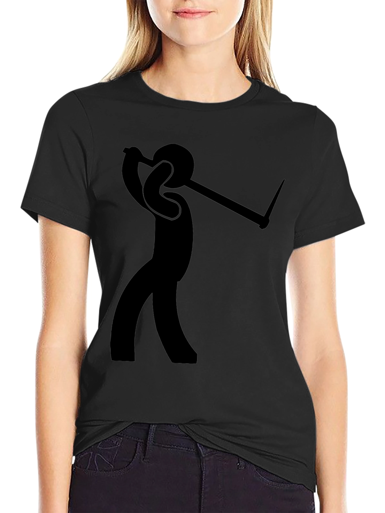 Silhouette Golfer Black T-Shirt