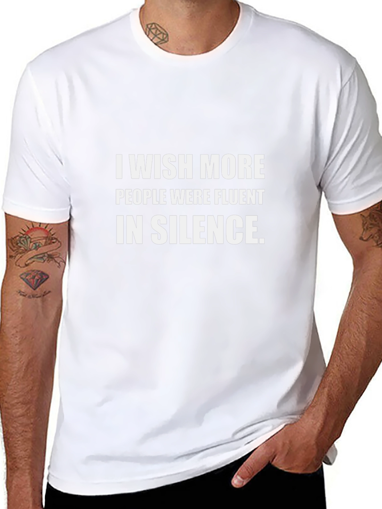 Silent Fluency T-Shirt - Black Crew Neck Tee