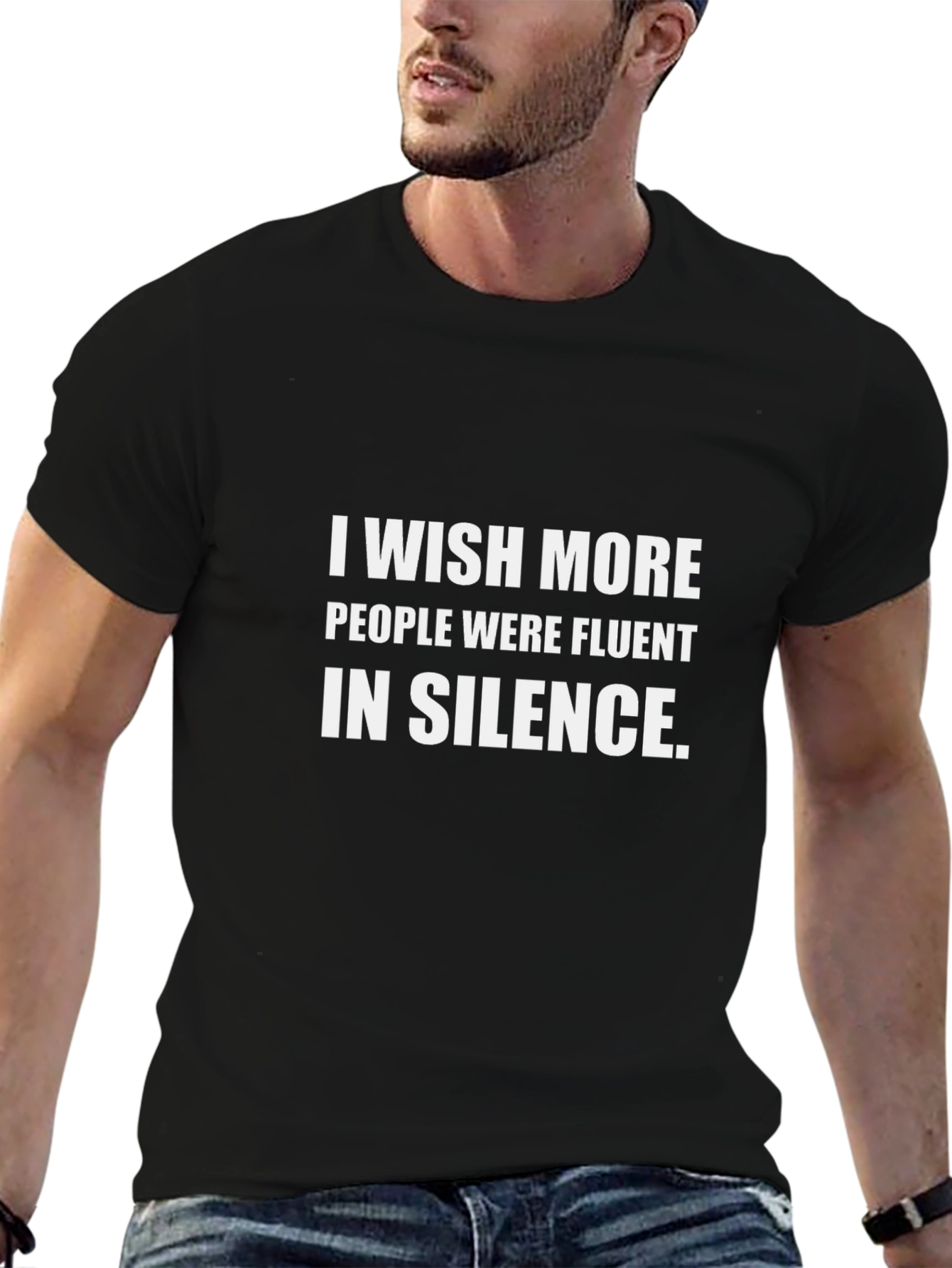 Silent Fluency T-Shirt - Black Crew Neck Tee