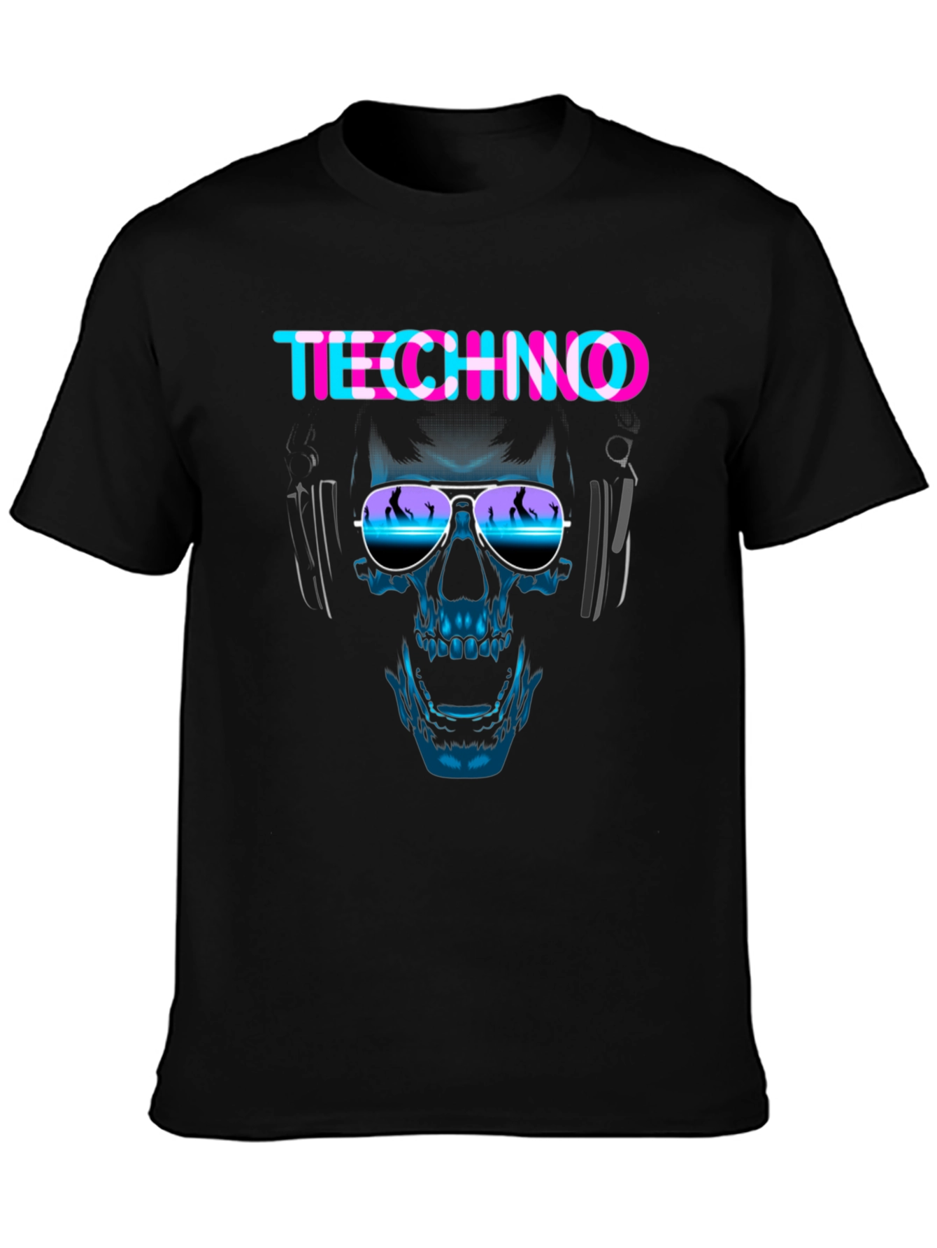 Techno Skull Graphic Tee - EDM Rave Shirt