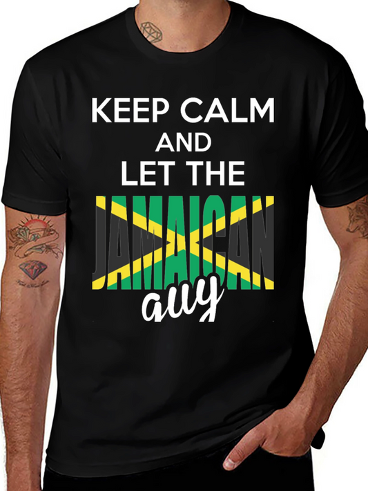 Keep Calm Jamaican Guy T-Shirt - Black