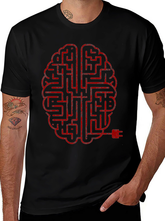 Brain Maze T-Shirt - Mens Crew Neck