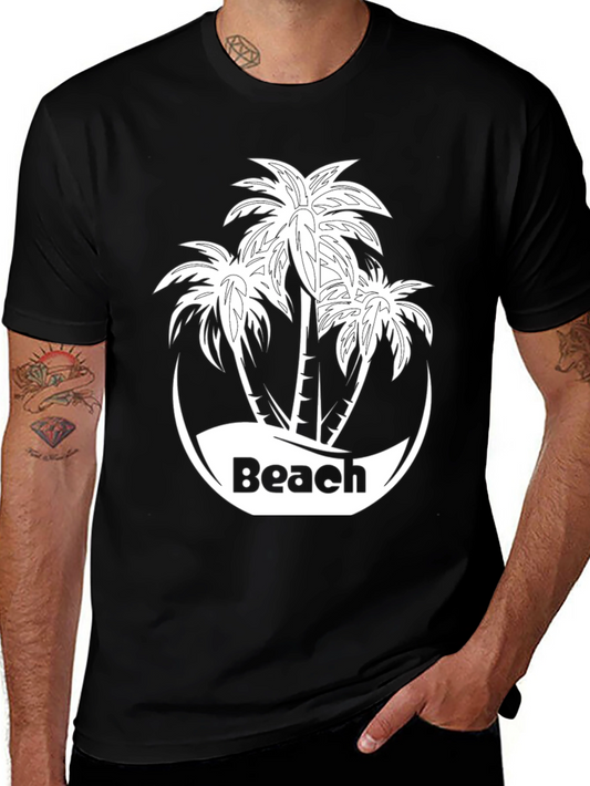 Beach Palm Tree Graphic T-Shirt - Tropical Vacation Tee