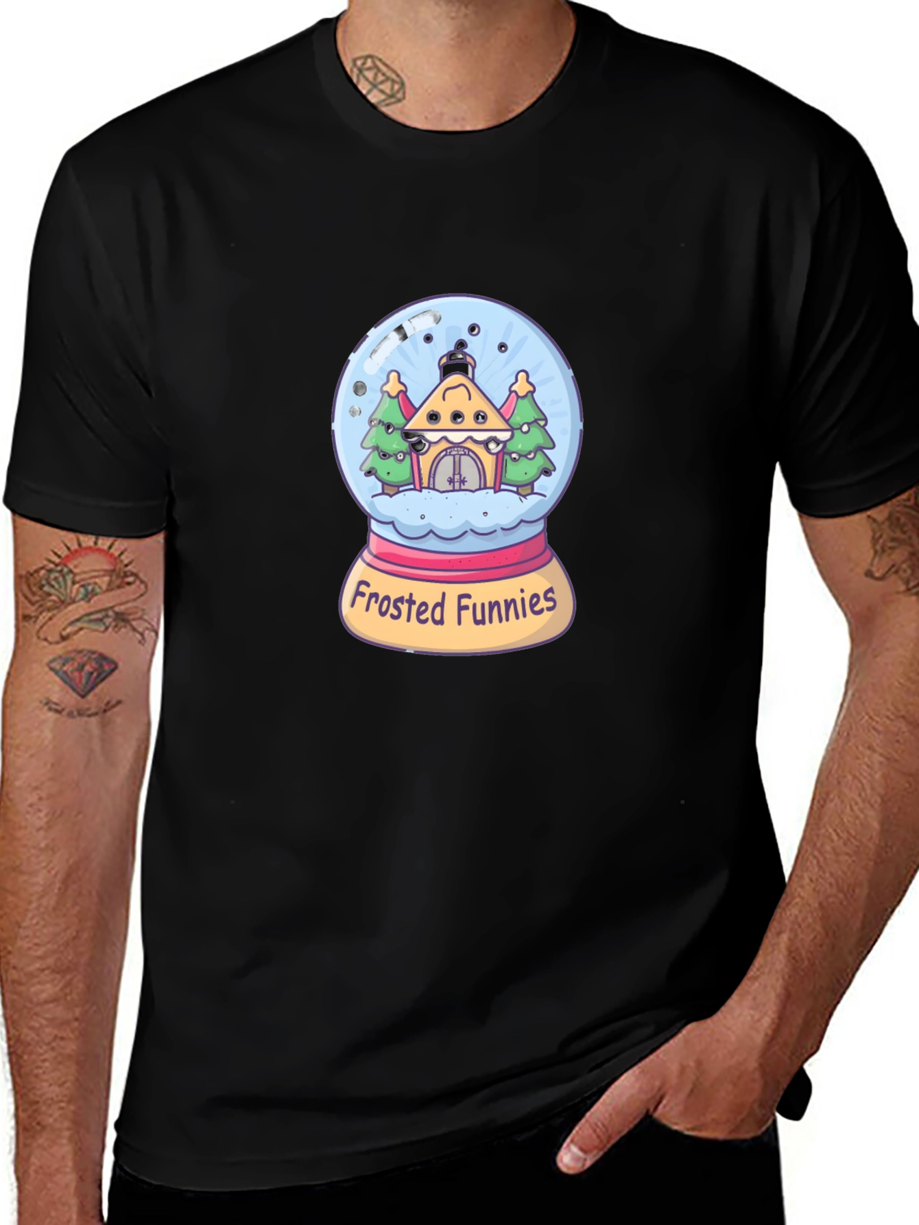 Frosted Funnies Graphic Tee - Quirky Black T-Shirt