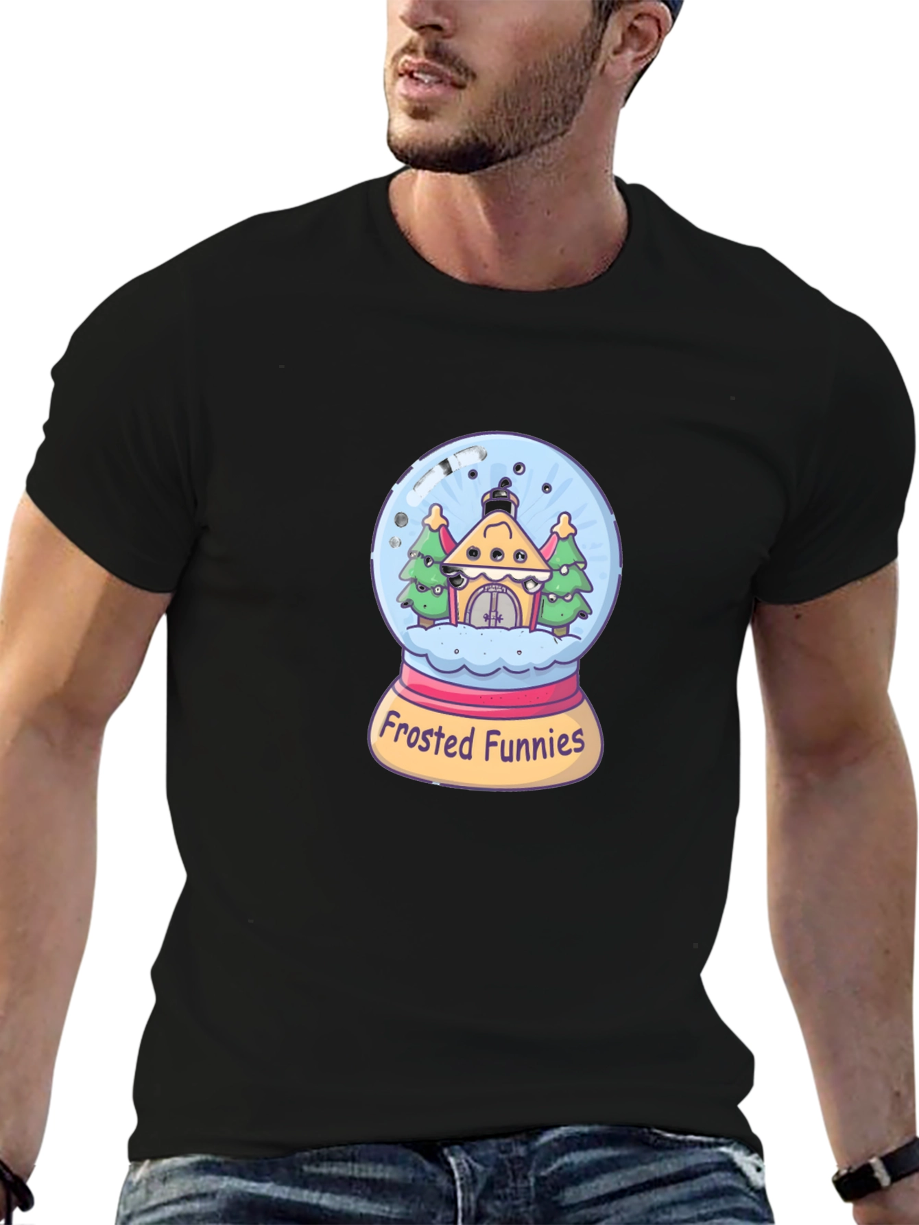 Frosted Funnies Graphic Tee - Quirky Black T-Shirt