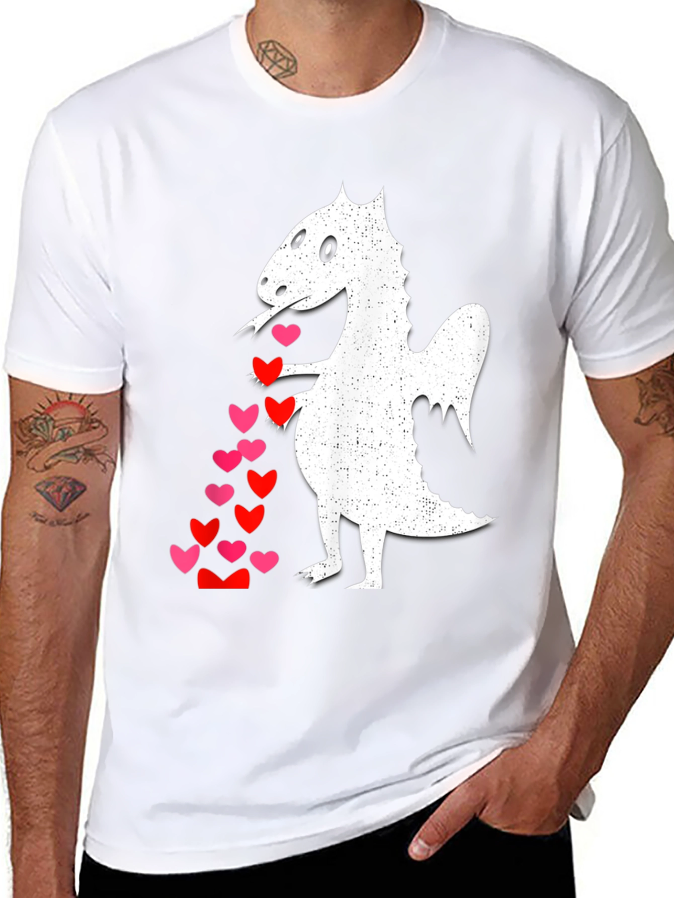 Dragon Love T-Shirt - Whimsical Heart Design