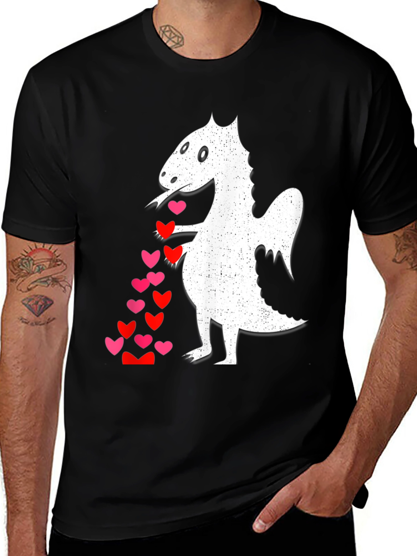 Dragon Love T-Shirt - Whimsical Heart Design