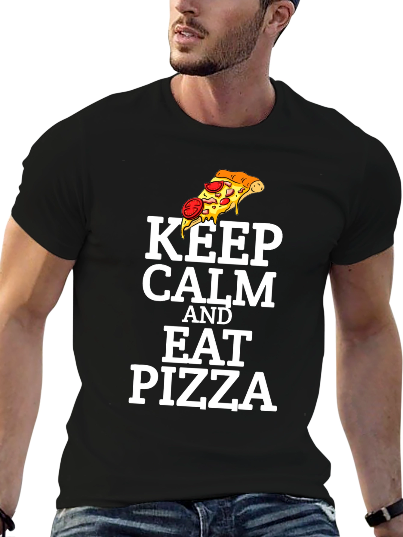 Keep Calm and Eat Pizza Graphic T-Shirt