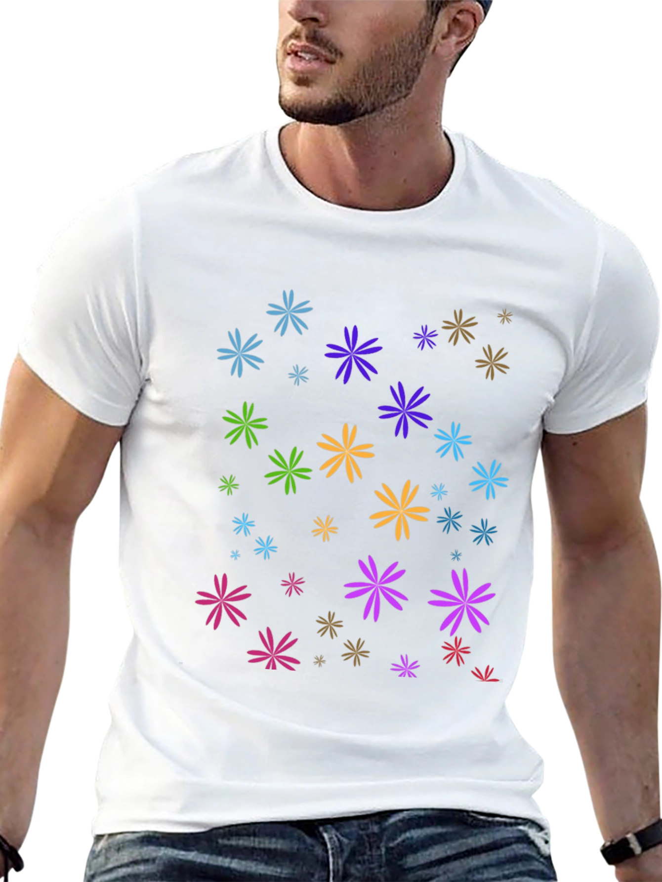 Floral Burst Black T-Shirt