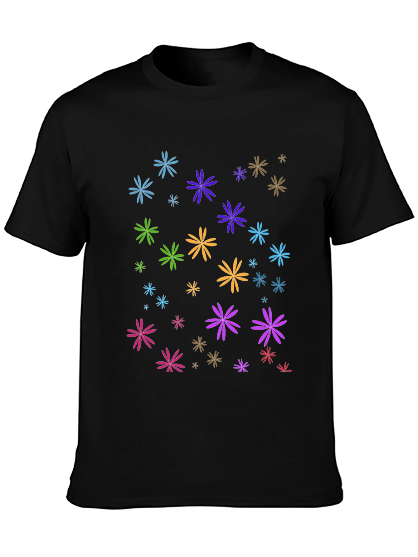 Floral Burst Black T-Shirt