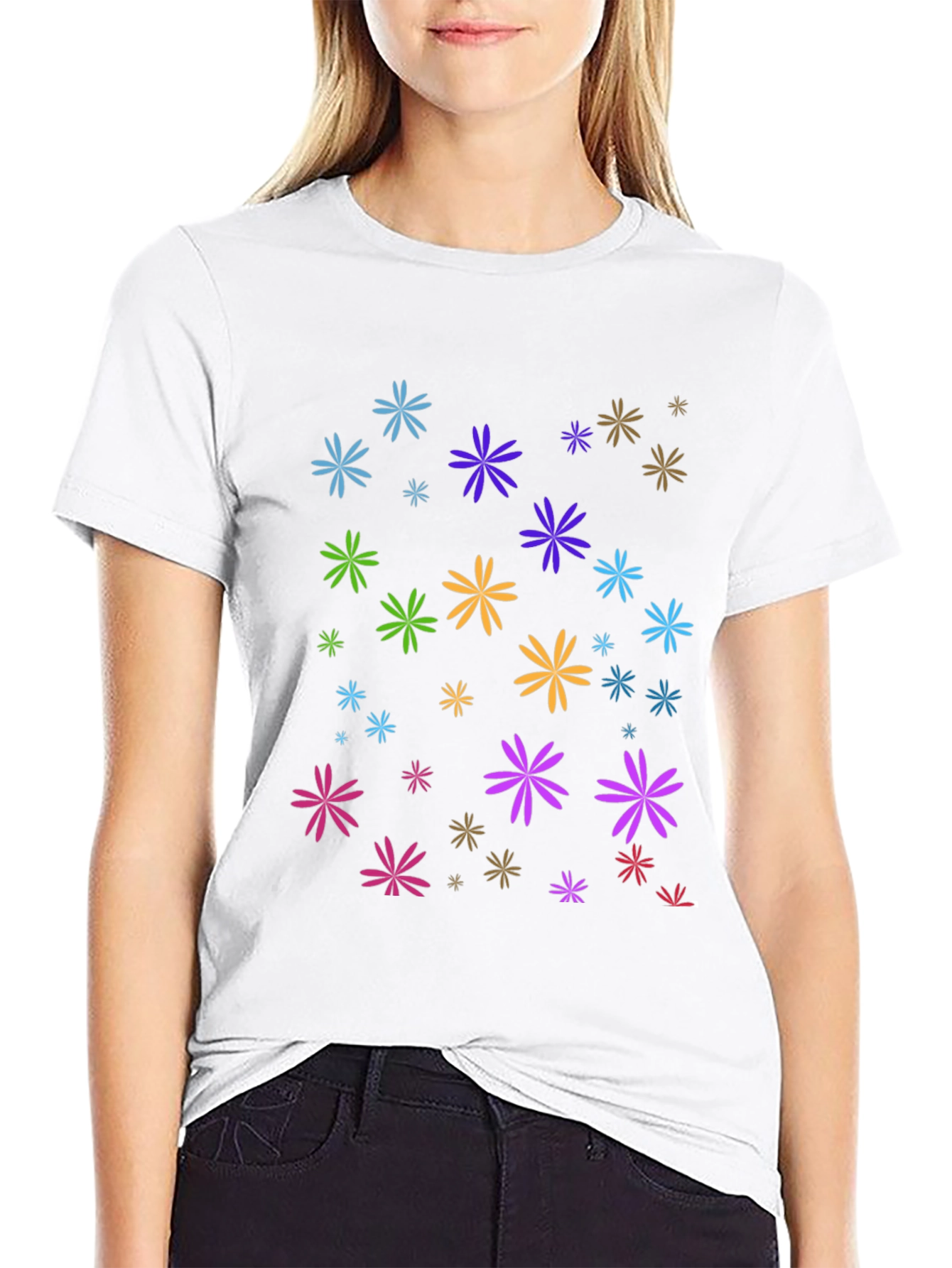 Floral Burst Black T-Shirt