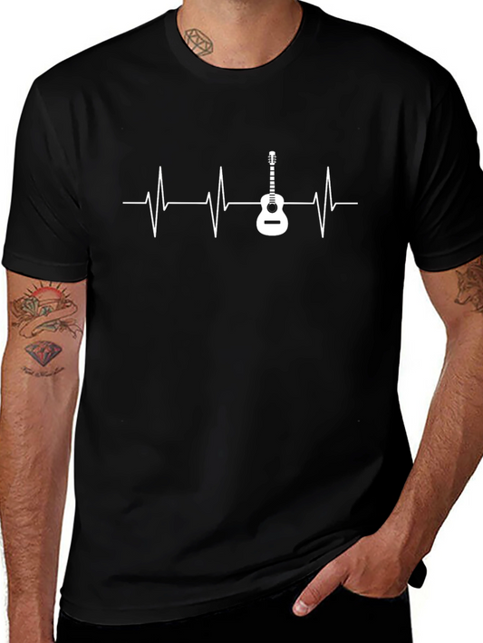 Guitar Heartbeat Graphic T-Shirt - Music Lover Tee