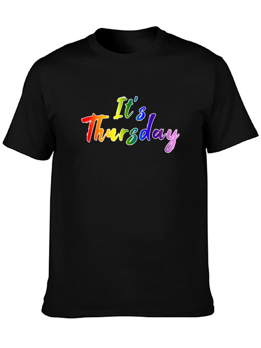 Its Thursday Rainbow Graphic Black T-Shirt