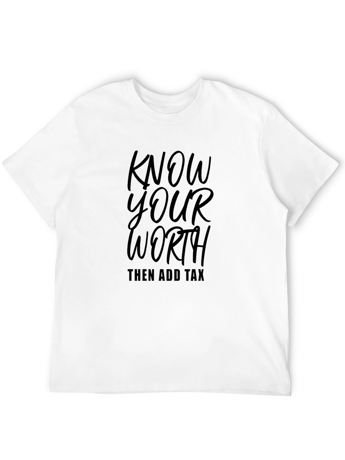 Know Your Worth Mens Black Graphic Tee