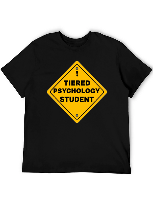 Tiered Psychology Student Graphic Tee - Black