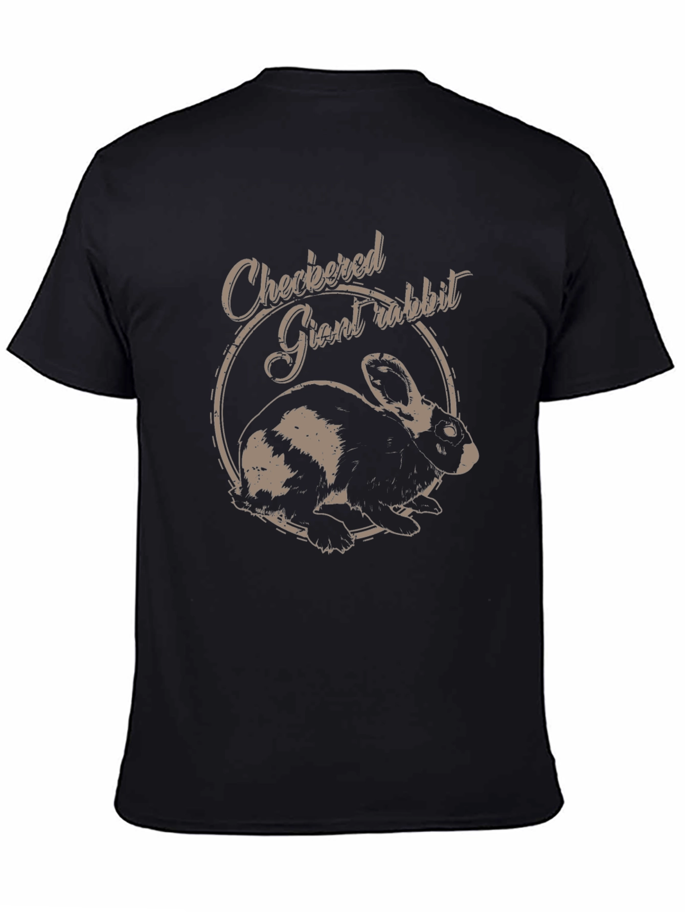 Checkered Giant Rabbit Graphic T-Shirt