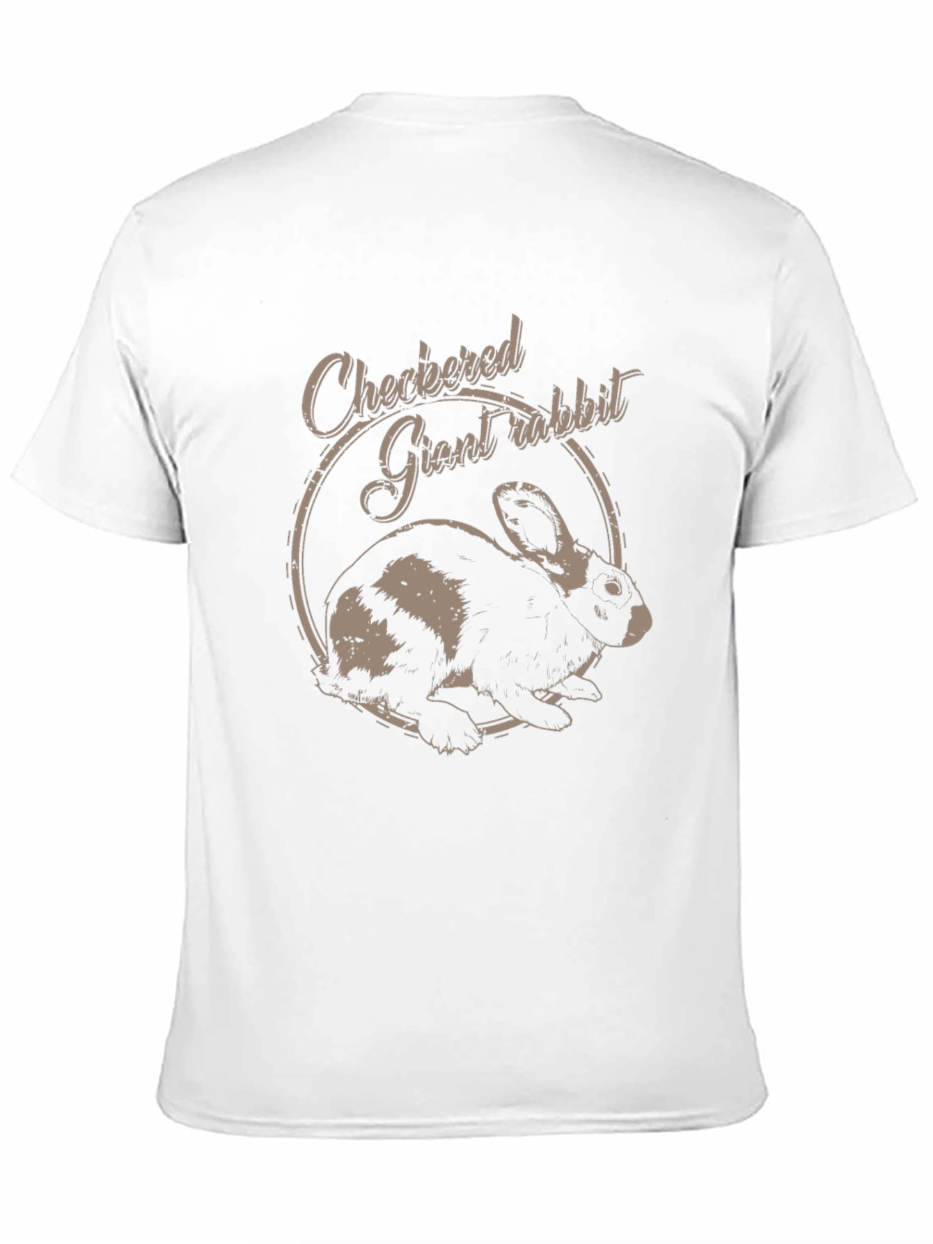 Checkered Giant Rabbit Graphic T-Shirt